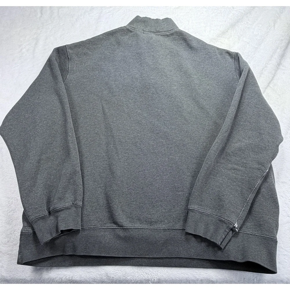 VTG Polo Ralph Lauren Men 1/4 Zip Sweatshirt Gray Fleece Pullover Distressed XXL
